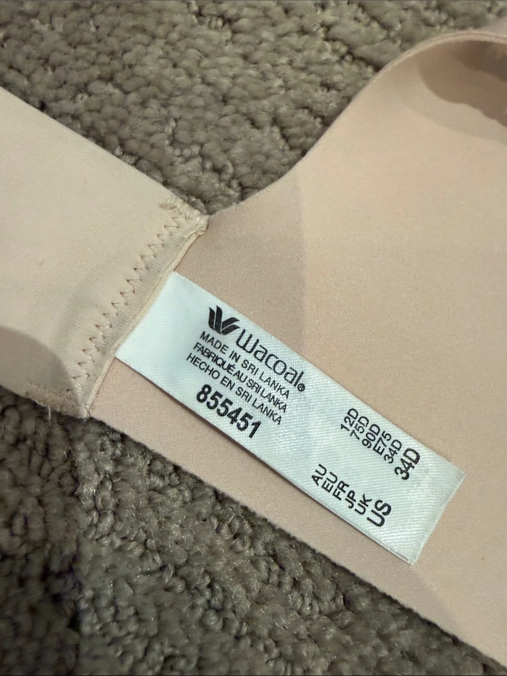 Wacoal Sleek Standard Underwire Bra 34D - Picture 6 of 7